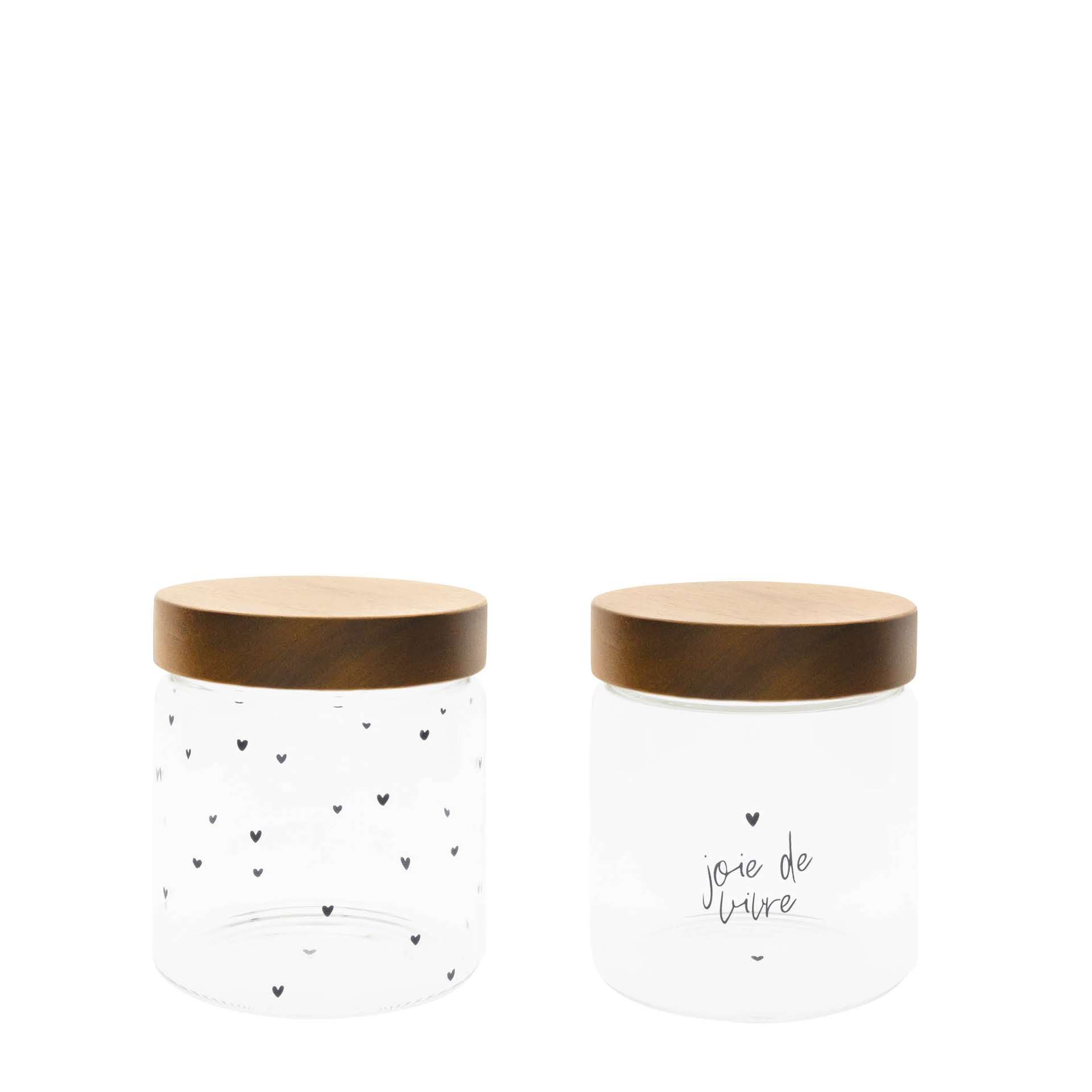 Immagine principale di Barattolo in Vetro borosilicato Cuore con Tappo Ermetico in Legno - 2 Varianti | Bastion Collections