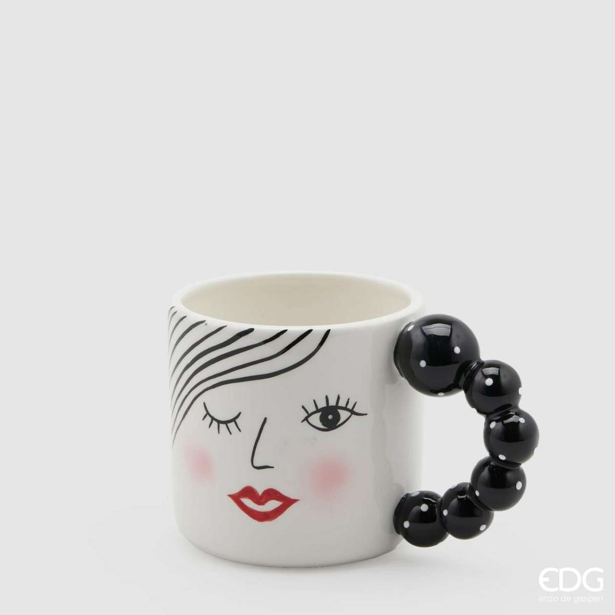 Immagine del prodotto Mug Lady con manico in Perle a Pois h10 x 10 cm | EDG Enzo De Gasperi