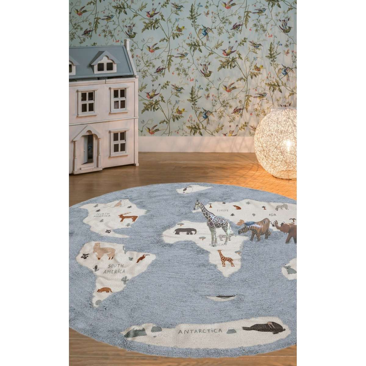 Immagine del prodotto Tappeto Rotondo per bambini Mappa del Mondo  140 cm (2 Colori) | AFK Living