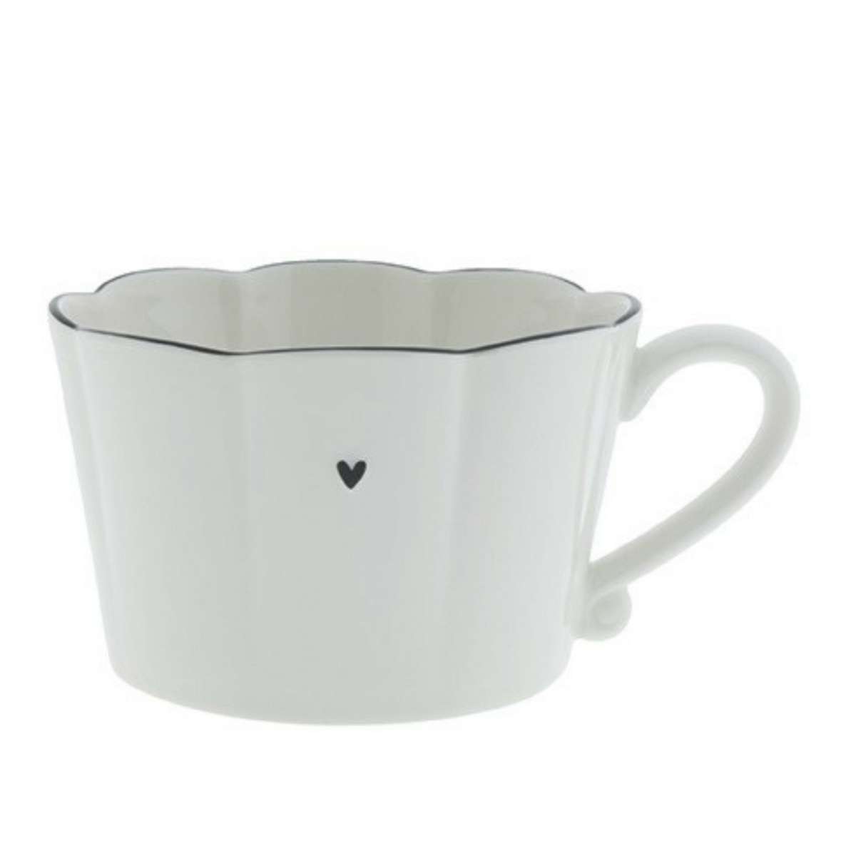 Immagine del prodotto Mug Balza con Manico bordo Nero con Cuoricino in Gres Porcellanato | Bastion Collections