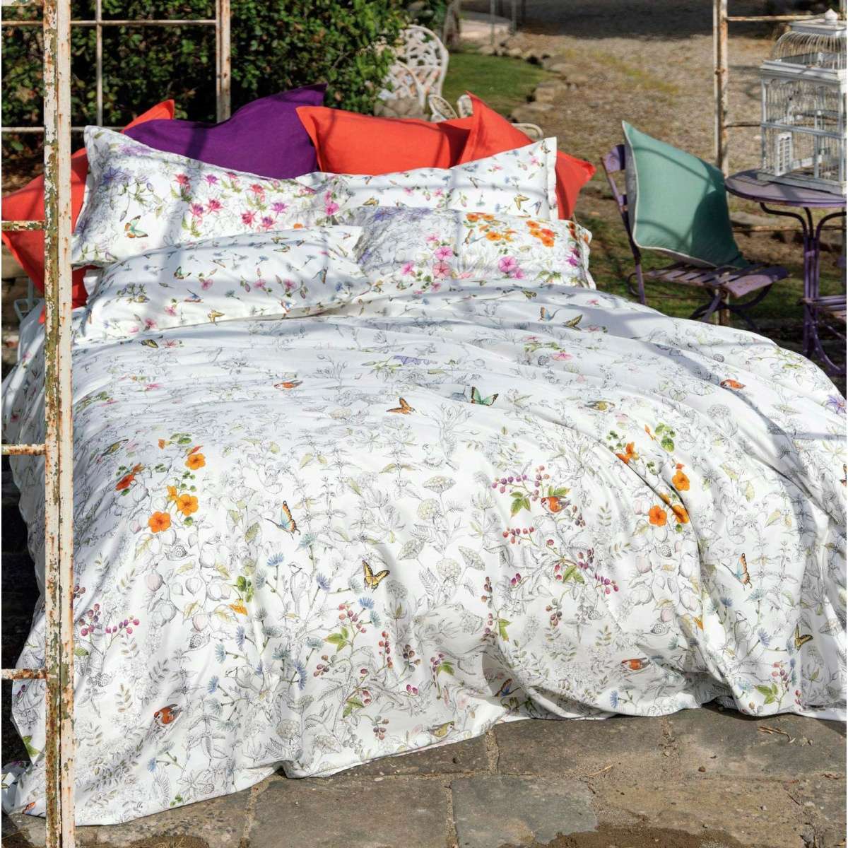 Immagine del prodotto Completo Letto Matrimoniale Clori Fiore in Raso di Cotone | Tessitura Toscana Telerie