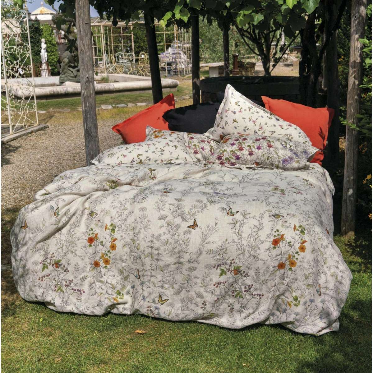 Immagine del prodotto Completo Letto Matrimoniale Clori Fiore in 100% Lino | Tessitura Toscana Telerie