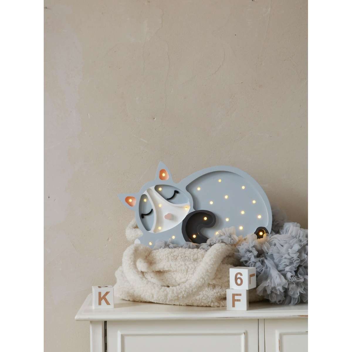 Immagine del prodotto Lampada in Legno Gatto Light Grey | Little Lights