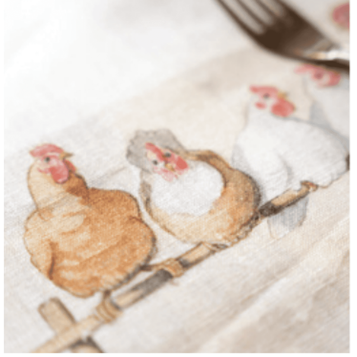 Immagine del prodotto Runner Tavolo in Lino Roosters 45x170 cm | Tessitura Toscana Telerie