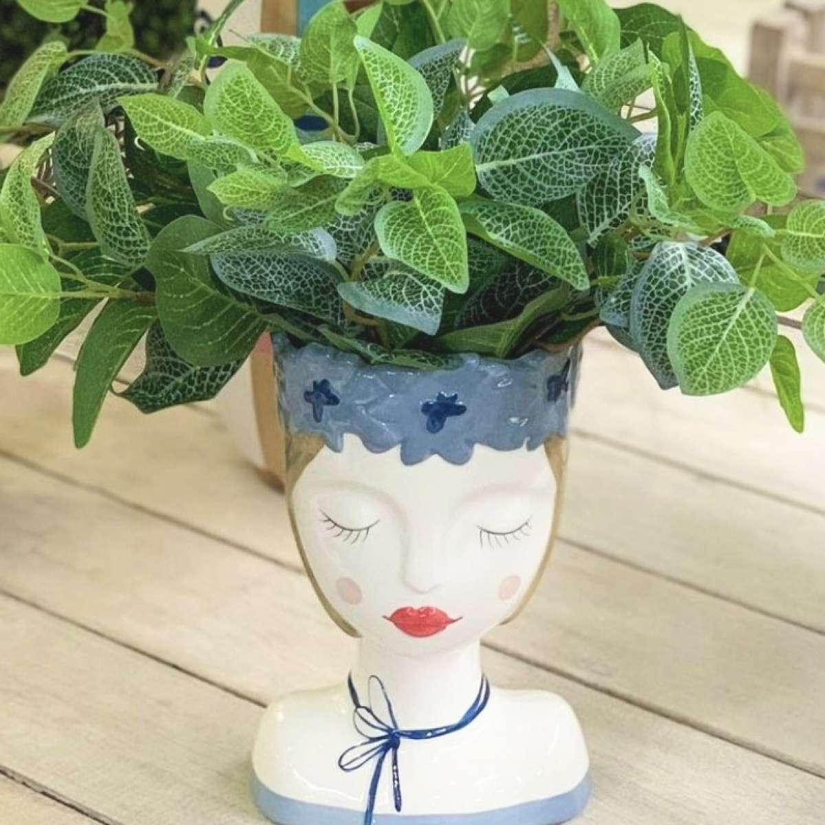 Immagine del prodotto Vaso Faccia Lady Azzurro h26x19 cm | EDG Enzo De Gasperi