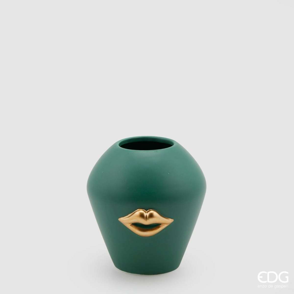 Immagine del prodotto Vaso Kiss Palla in Ceramica Verde h15 x ø14 cm | EDG Enzo De Gasperi