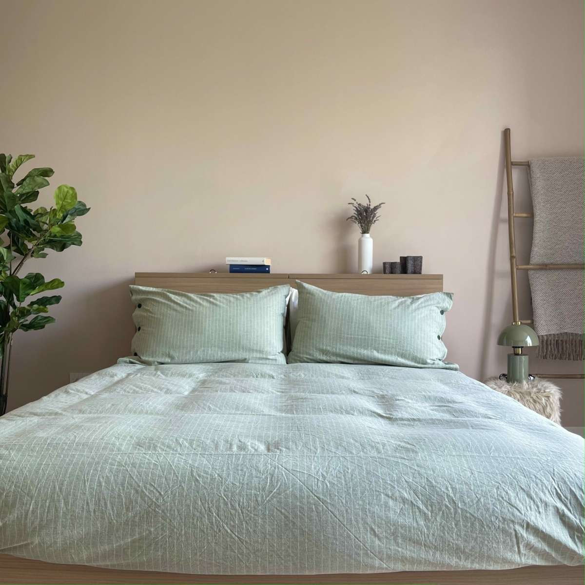Immagine del prodotto Completo Letto Matrimoniale Cleme No Stiro in Cotone Tinto in Filo (5 color | Govina Biancheria per la Casa