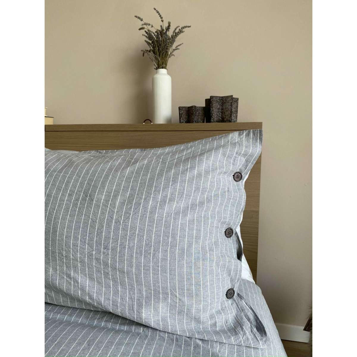 Immagine del prodotto Completo Letto Matrimoniale Cleme No Stiro in Cotone Tinto in Filo (5 color | Govina Biancheria per la Casa