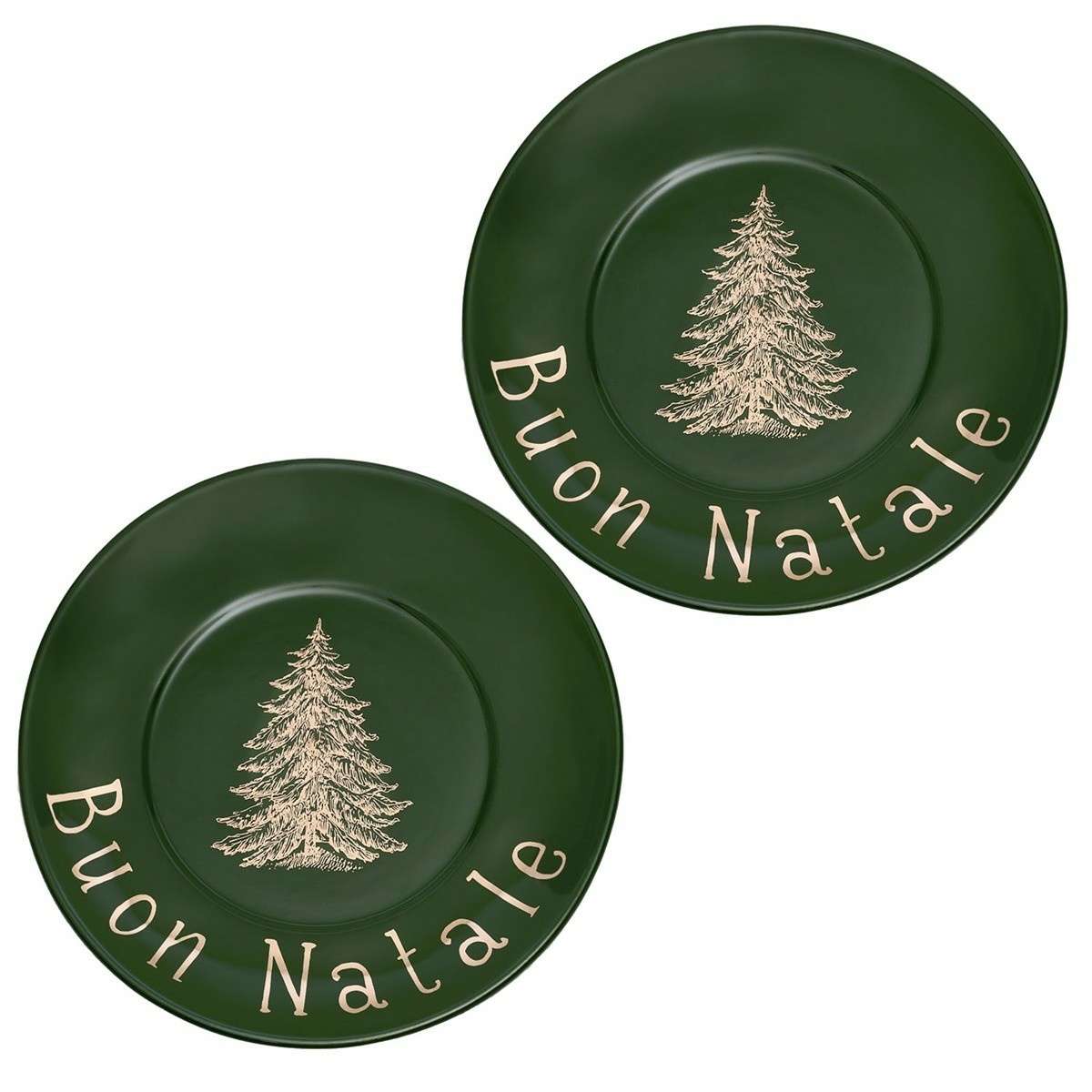 Immagine del prodotto Set 2 Piatti Verdi Natalizi Buon Natale  21 cm | Simple Day