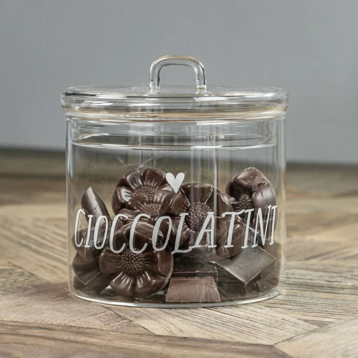 Immagine del prodotto Barattolo in vetro borosilicato Cioccolatini Cuore 12 cm | Simple Day