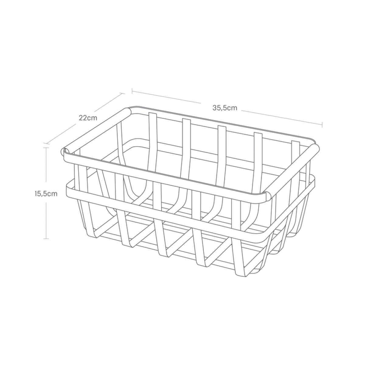 Immagine del prodotto Cesta Tosca Portaoggetti in Metallo Bianco con Manici in Legno | Yamazaki