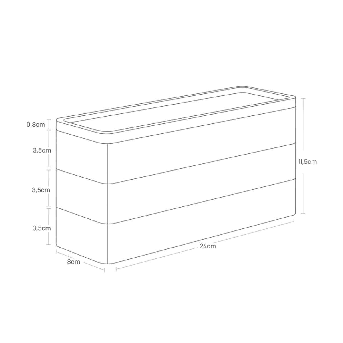 Immagine del prodotto Scatola Porta accessori Rettangolare 3 Livelli Bianca | Yamazaki