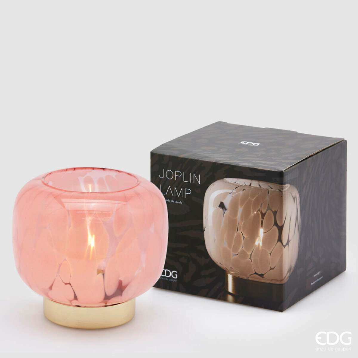 Immagine del prodotto Lampada Joplin wireless senza fili, a batterie 3xAAA h 14  15,5 cm Rosa | EDG Enzo De Gasperi