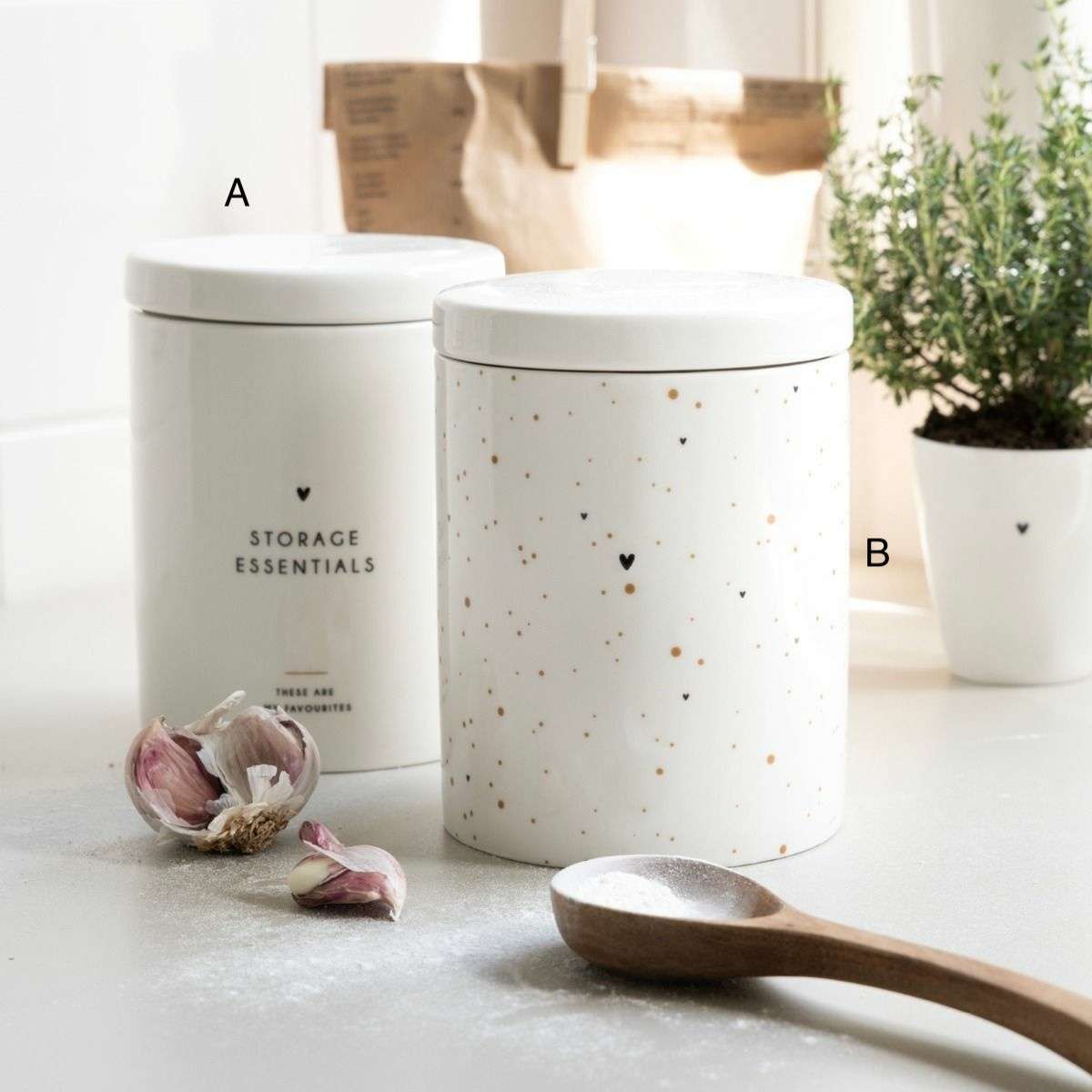 Immagine del prodotto Barattolo con Coperchio Ermetico in Ceramica bianca -2 varianti | Bastion Collections