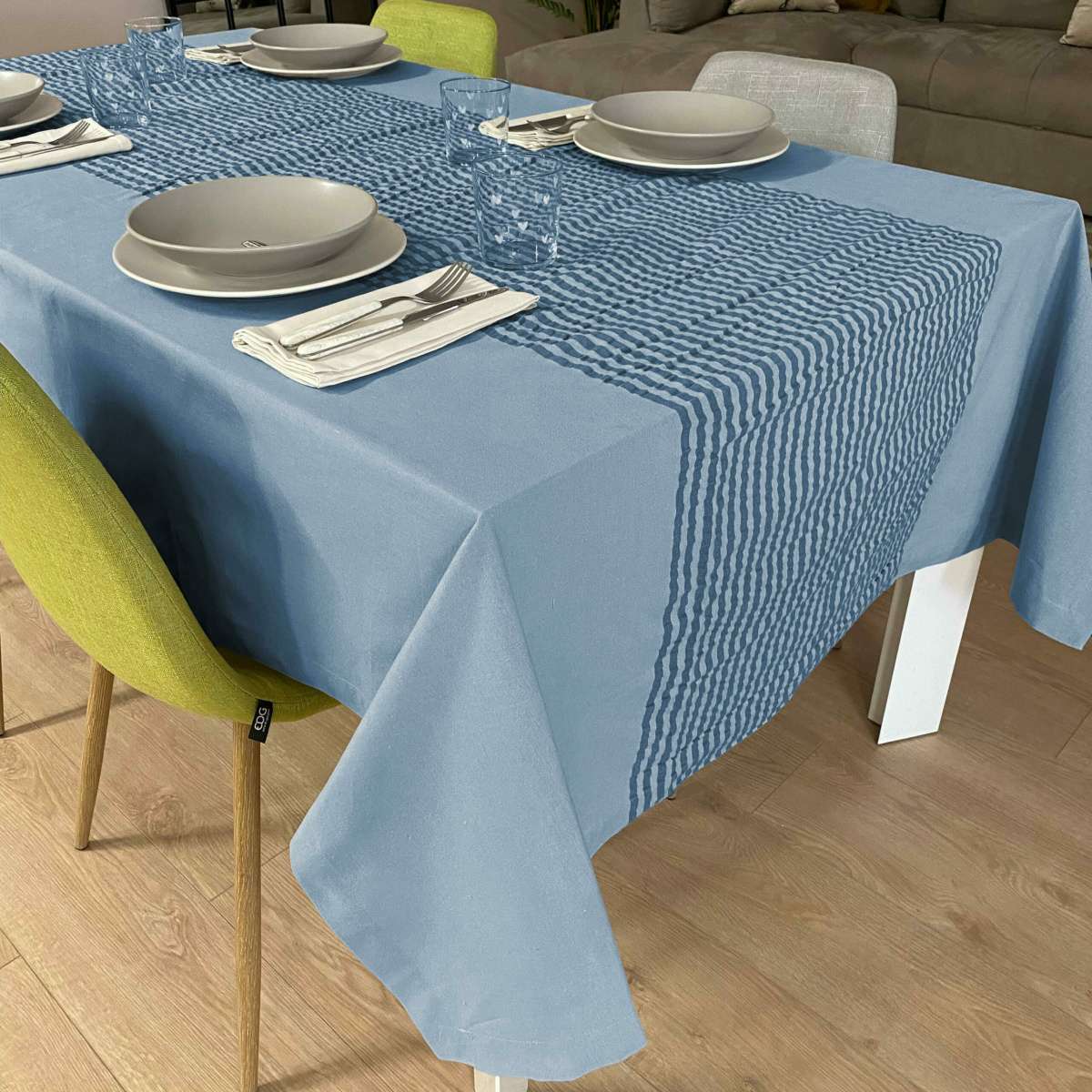 Immagine del prodotto Tovaglia Quadrata Ingrid Denim140X140 cm 100% Cotone Tinto in Filo | Cavalieri Spa