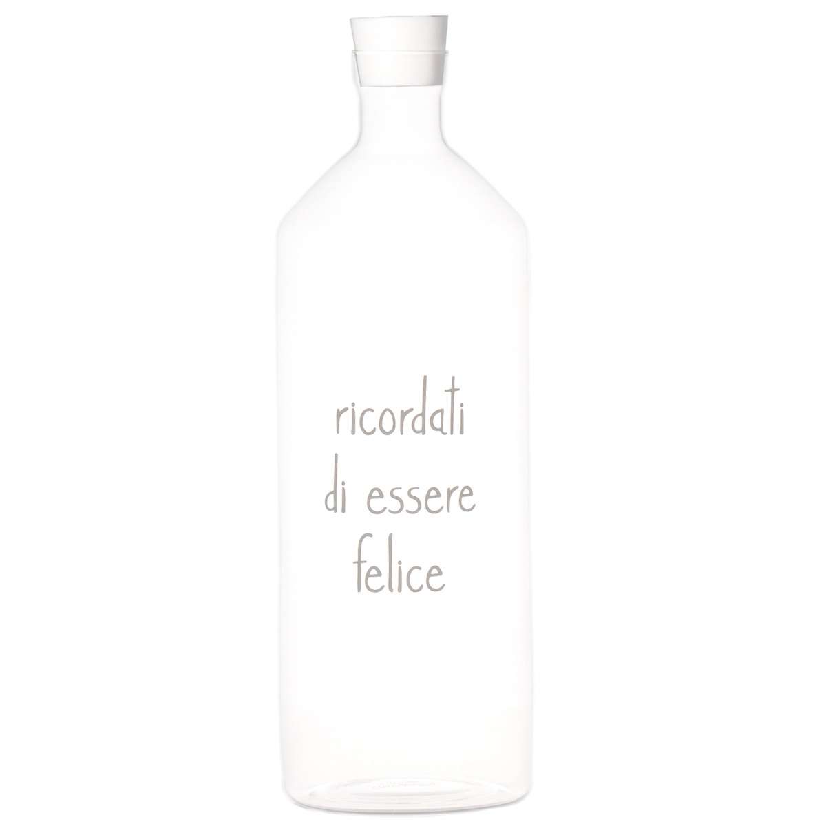 Immagine del prodotto Bottiglia in vetro borosilicato Ricordati da Essere Felice con tappo 1400 ml | Simple Day