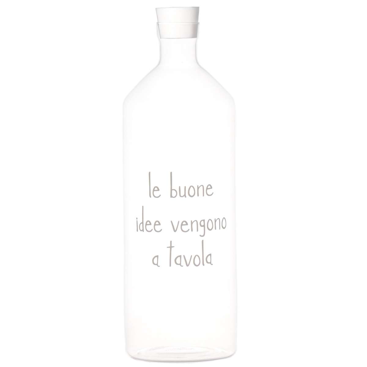 Immagine del prodotto Bottiglia in vetro borosilicato Le Buone Idee Vengono a Tavola con tappo 1400 ml | Simple Day