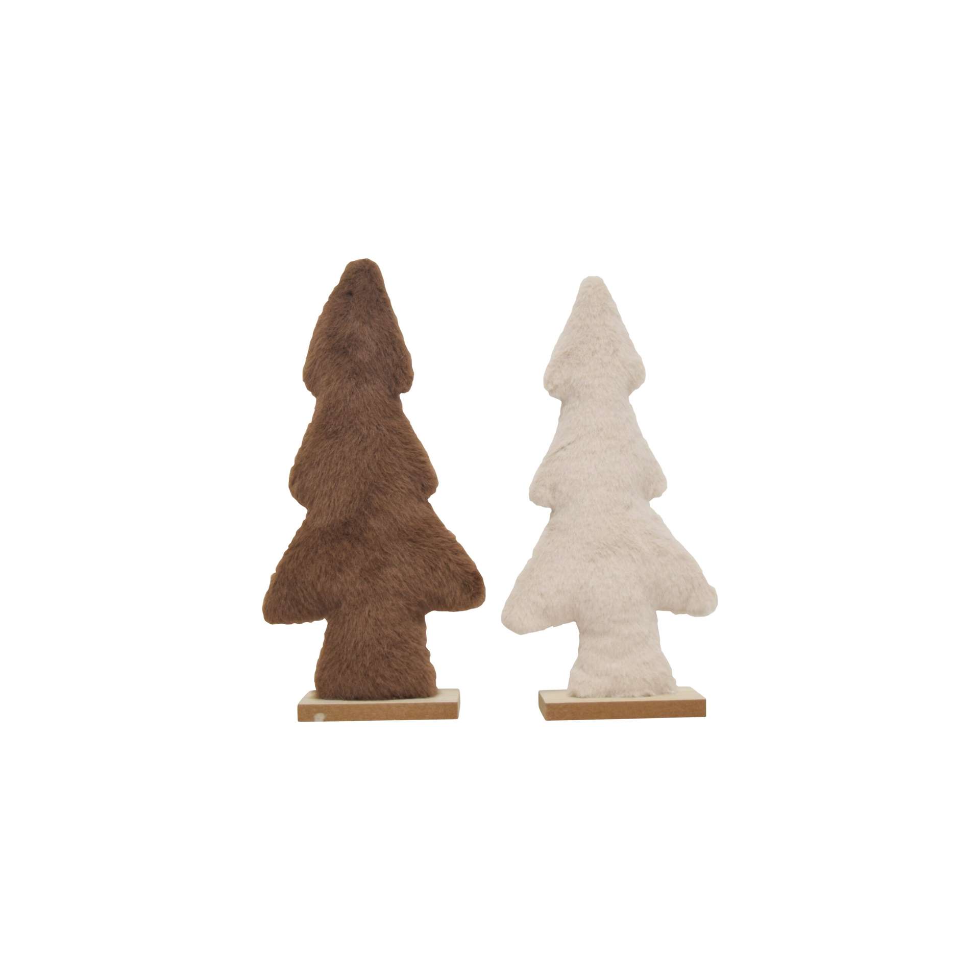 Immagine principale di Decorazione Natalizia Abete Milo Effetto Peluche con base in Legno di Mango GRANDE | Concord Home & Interior