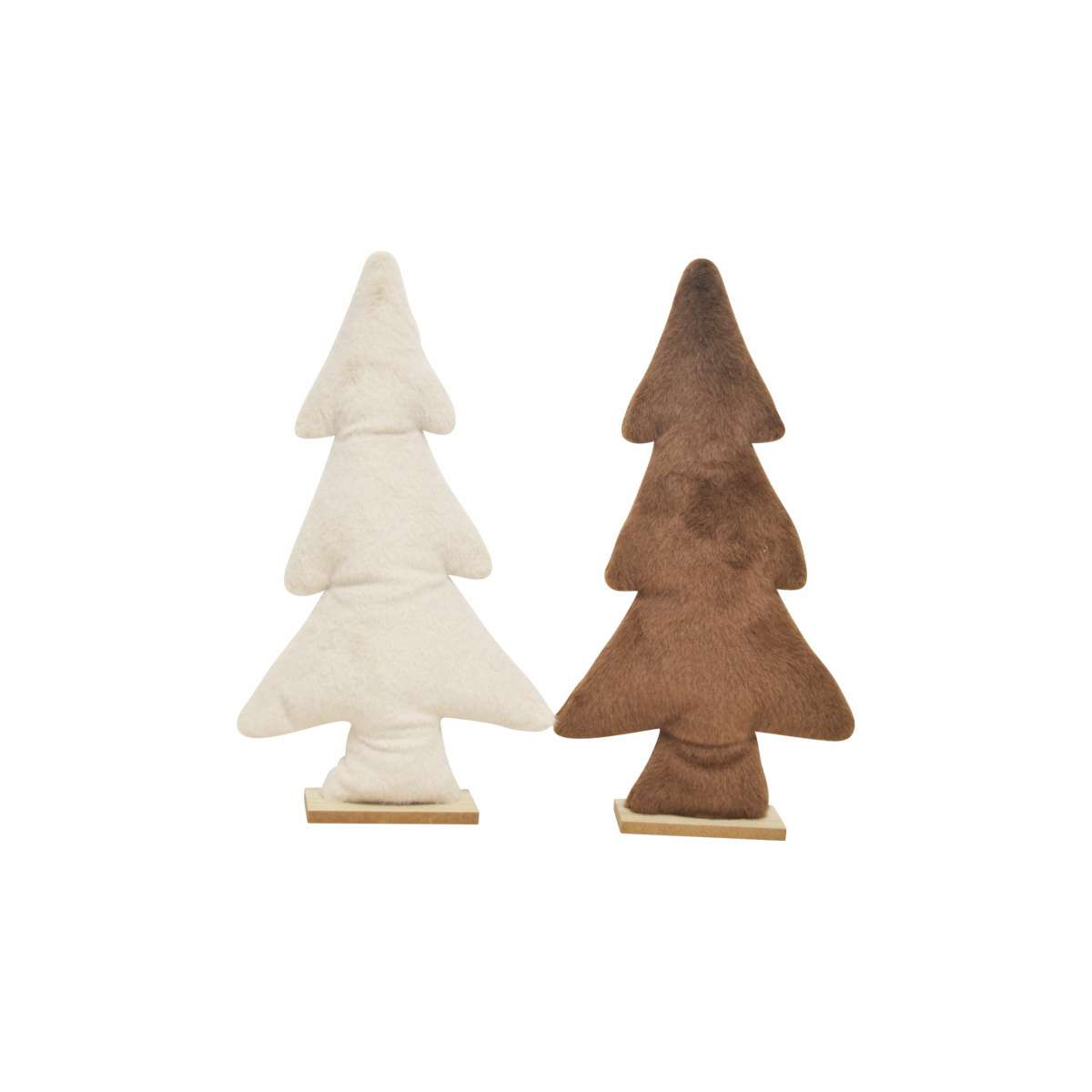 Immagine variante Avorio - Decorazione Natalizia Abete Milo Effetto Peluche con base in Legno di Mango GRANDE | Concord Home & Interior