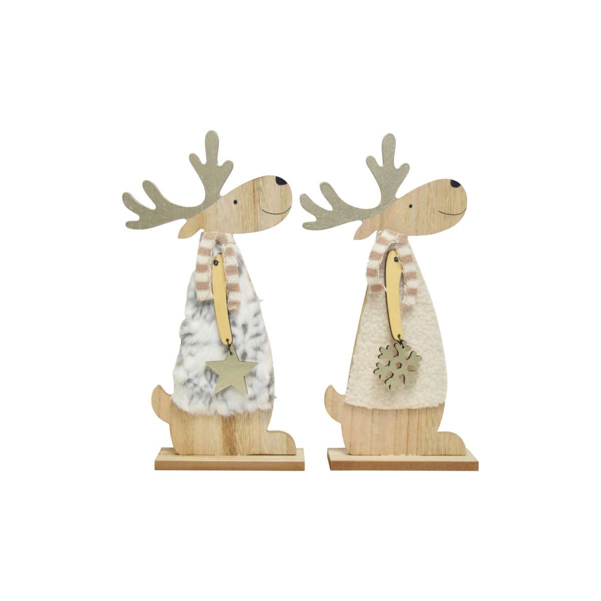 Immagine del prodotto Decorazione Natalizia Renna Matti con base in Legno (2 Colori) GRANDE | Concord Home & Interior