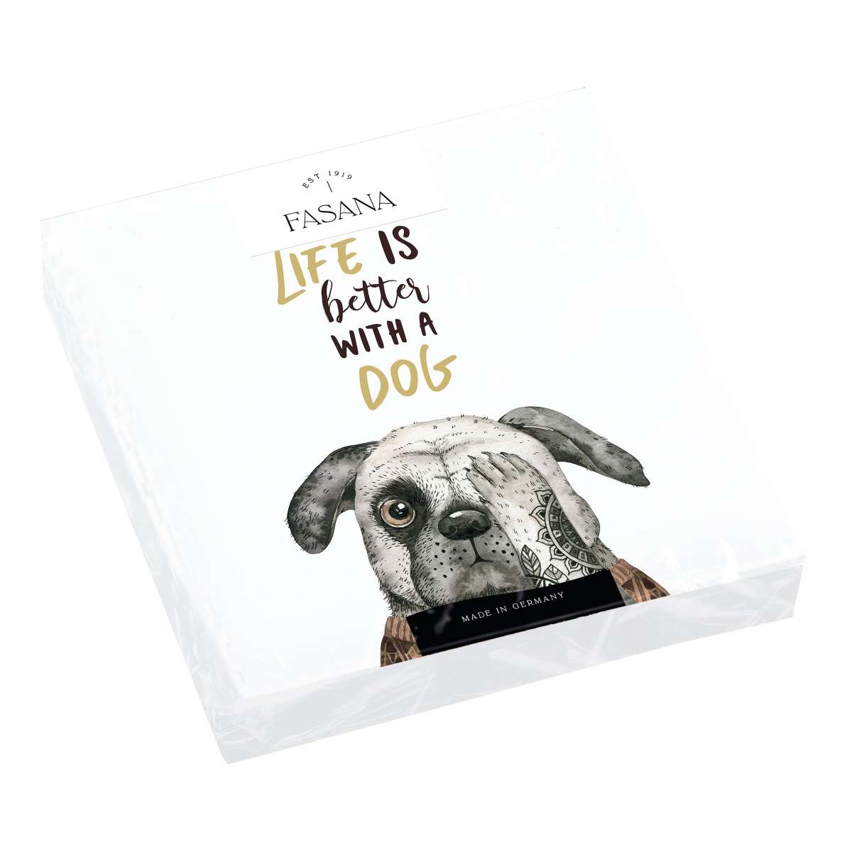 Immagine del prodotto Tovaglioli di Carta Life is Better with a Dog 33x33 cm | FASANA EST 1919