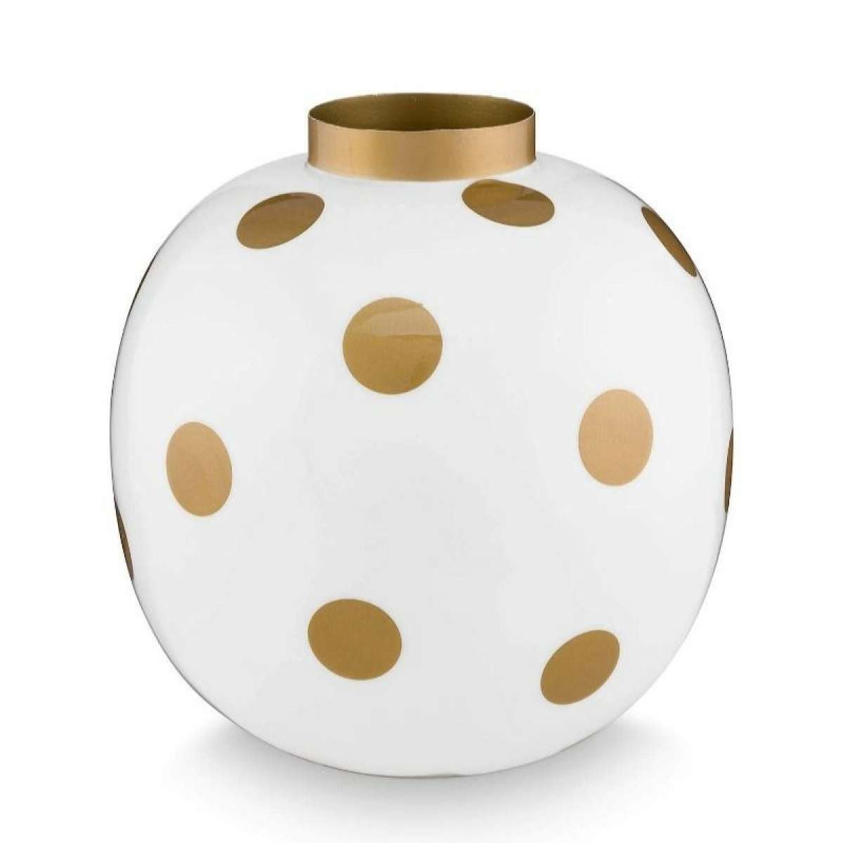 Immagine del prodotto Vaso Metal Dots White and Gold - 2 Misure | Pip Studio Amsterdam