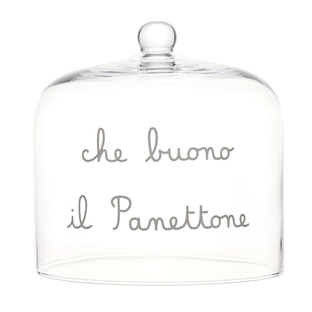 Immagine del prodotto Campana Vetro Trasparente  Che Buono il Panettone diam 24,5 cm x h 24 cm | Simple Day