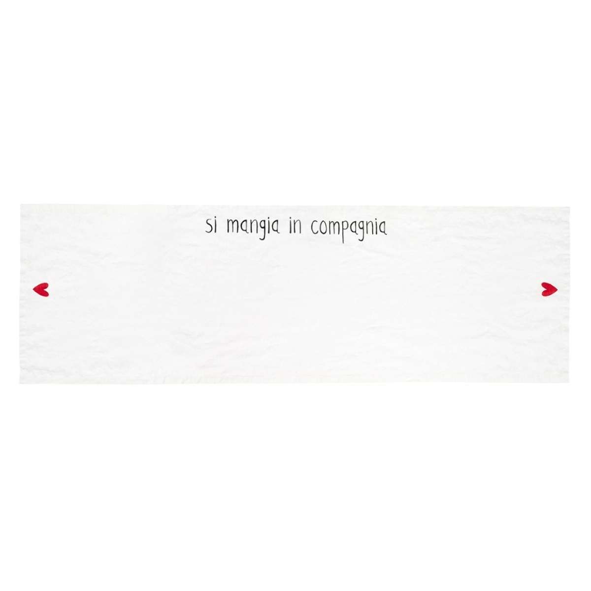 Immagine del prodotto Runner Tavolo in Lino Si Mangia In Compagnia No Stiro 50x160 cm | Simple Day