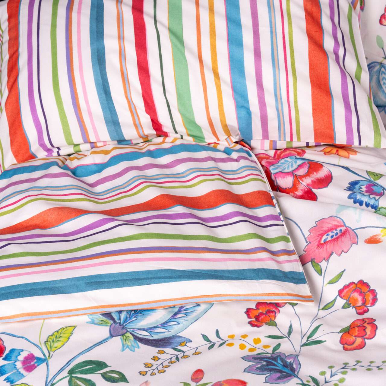 Immagine del prodotto Completo Letto Matrimoniale Agathe in Percalle di Cotone | Tessitura Toscana Telerie