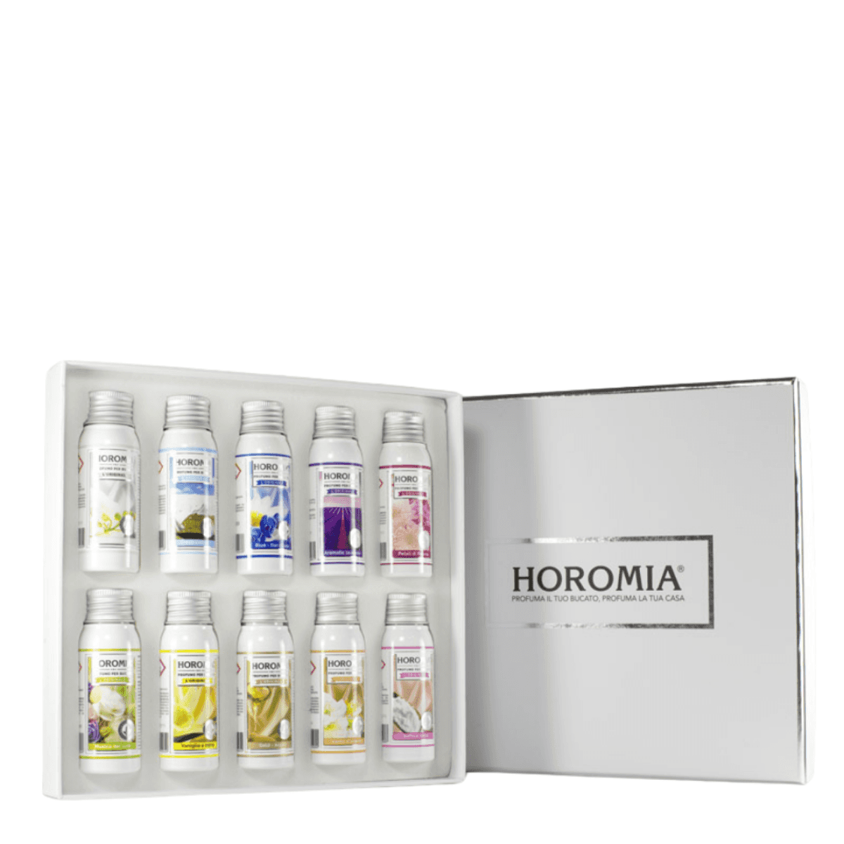 Immagine del prodotto Box Silver- 10 Profumatori Bucato da 50 ml | Horomia