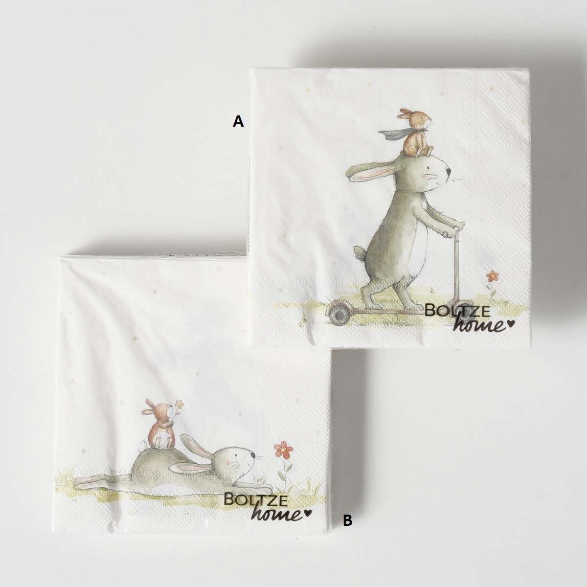 Immagine variante B - Tovaglioli di Carta Bunny confezione (20) 33x33 cm - 2 Varianti | Boltze