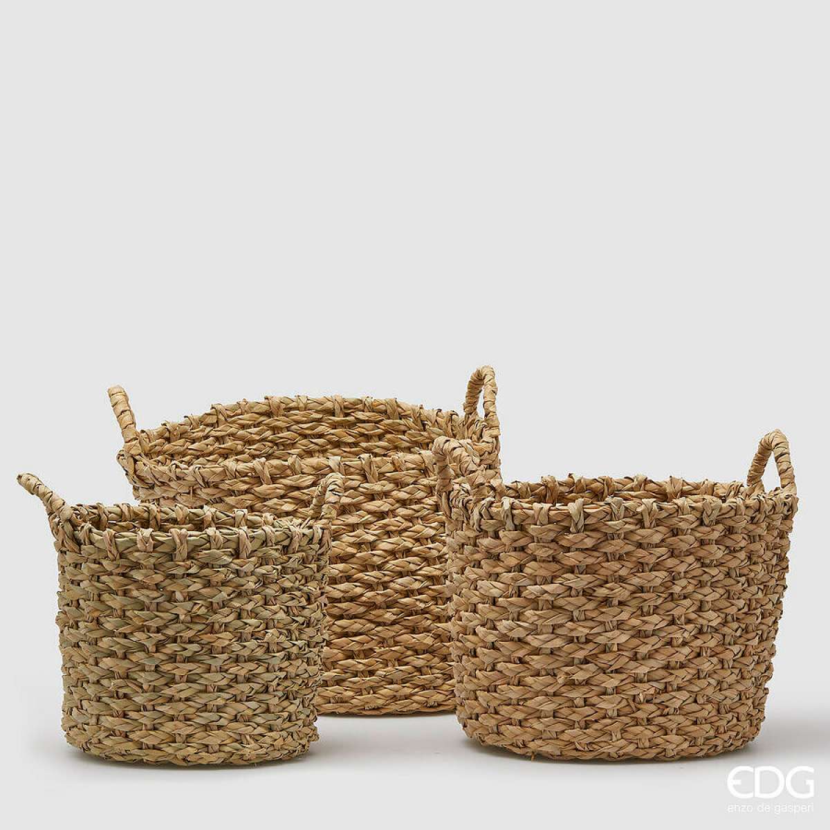 Immagine variante Piccolo - Cesta Rotonda Cream con Manici - 3 misure | EDG Enzo De Gasperi