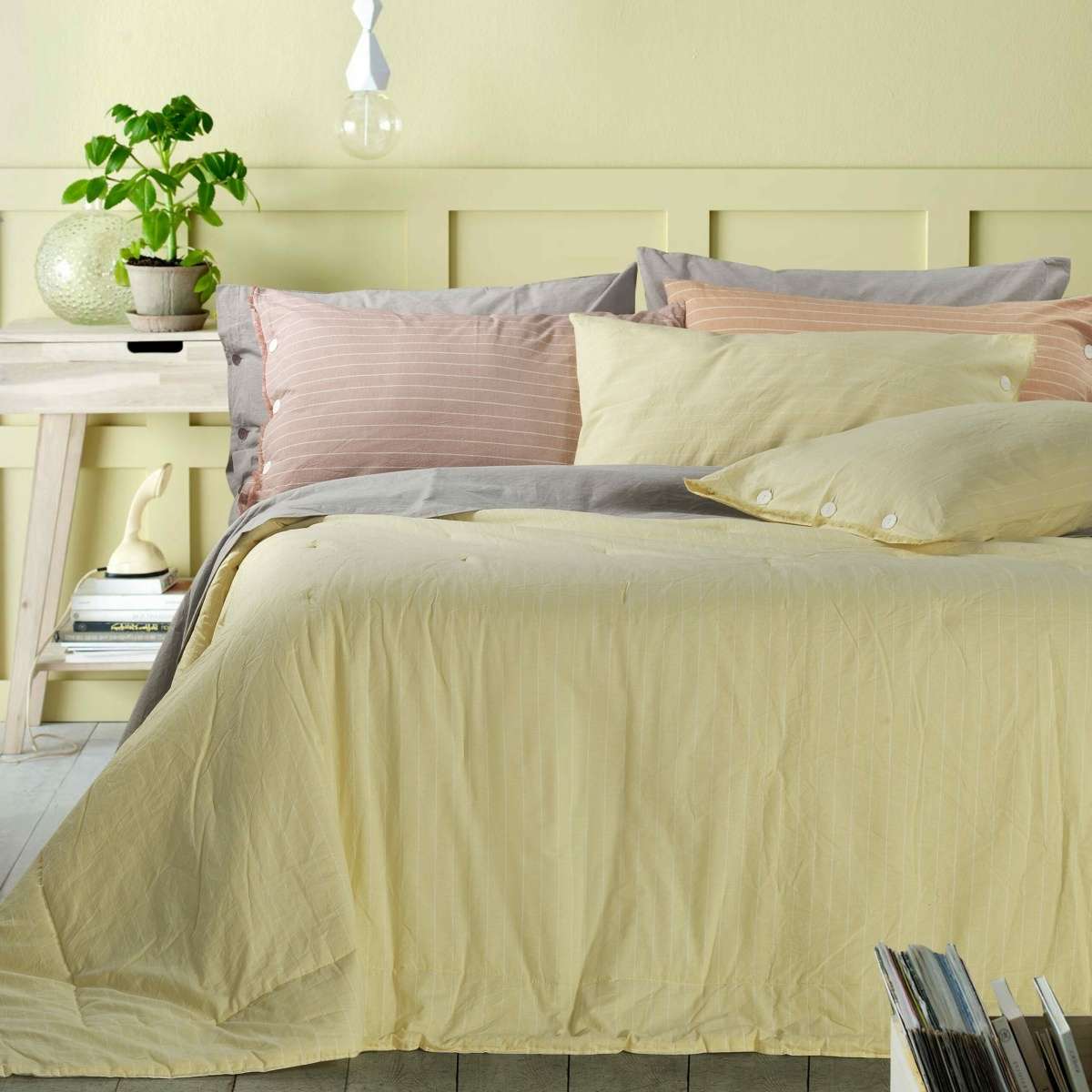 Immagine del prodotto Completo Letto Matrimoniale Ava No Stiro in Cotone Tinto in Filo (7 colori | Govina Biancheria per la Casa