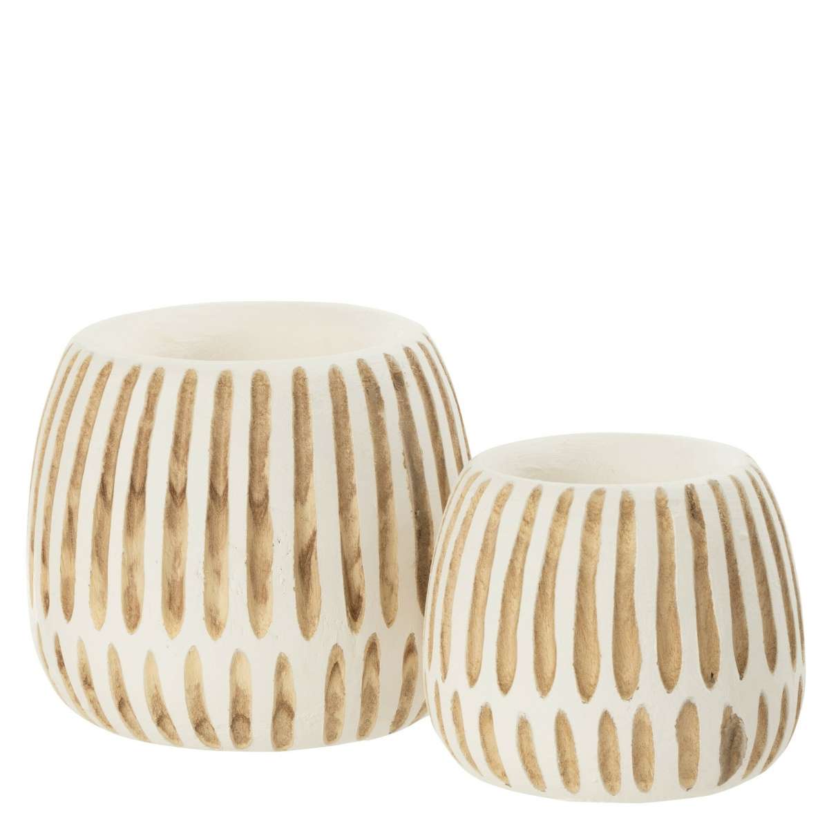 Immagine del prodotto Vaso Ying Rotondo Legno Bianco - 2 Misure | Jolipa