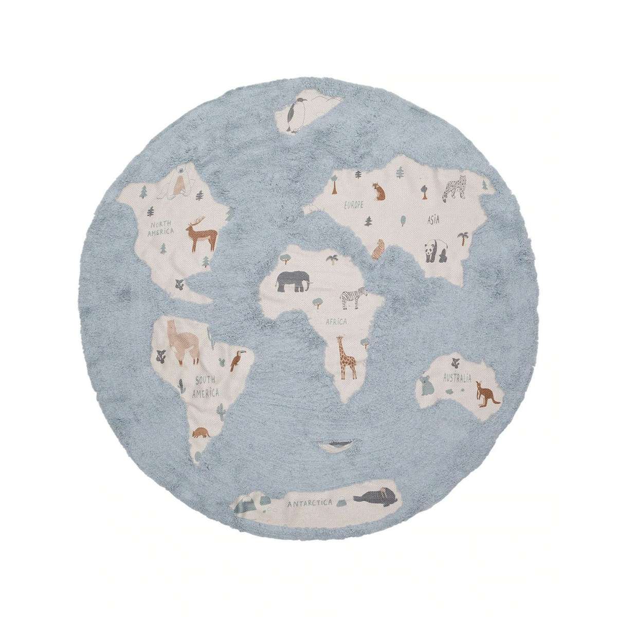 Immagine del prodotto Tappeto Rotondo per bambini Mappa del Mondo  140 cm (2 Colori) | AFK Living