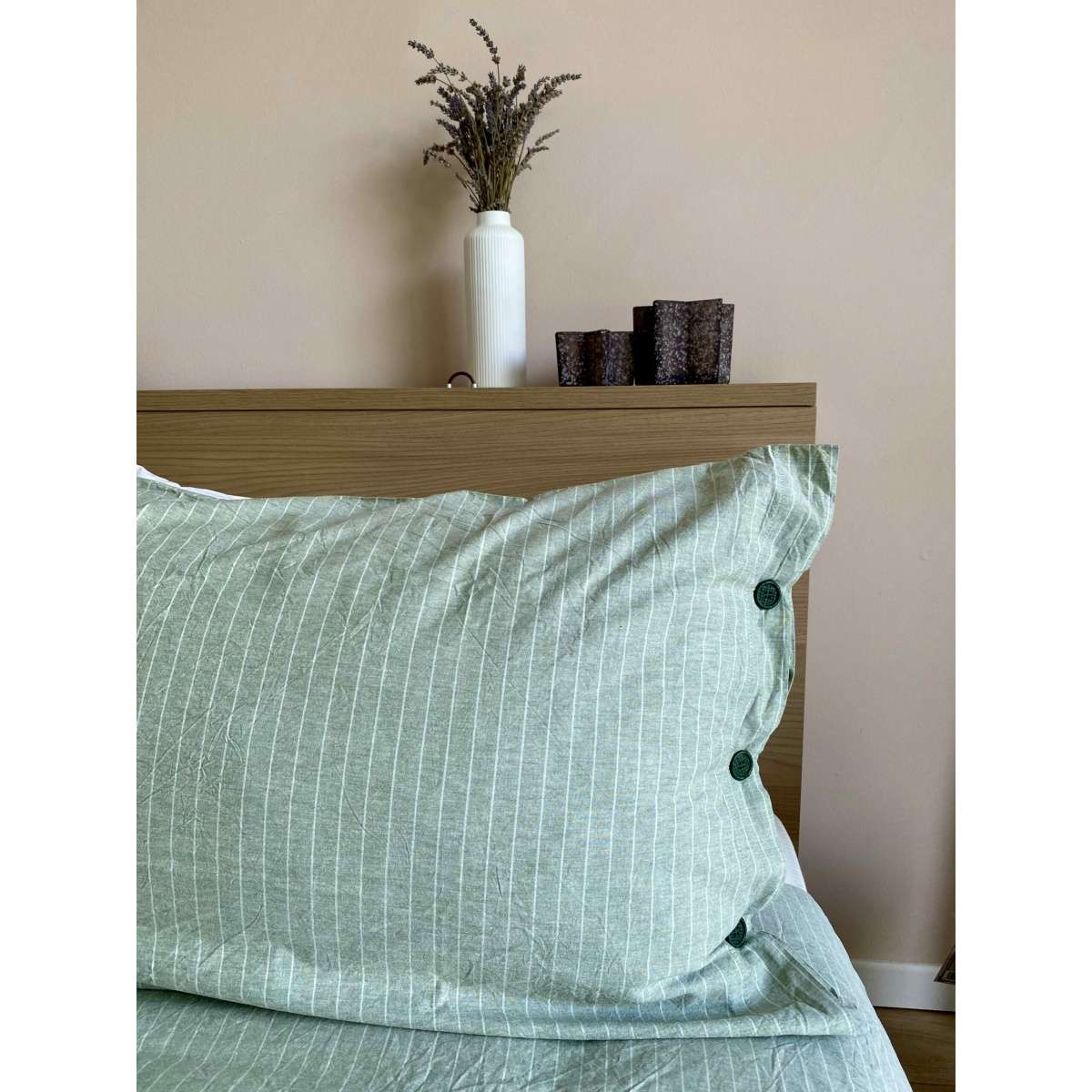 Immagine del prodotto Completo Letto Matrimoniale Cleme No Stiro in Cotone Tinto in Filo (5 color | Govina Biancheria per la Casa