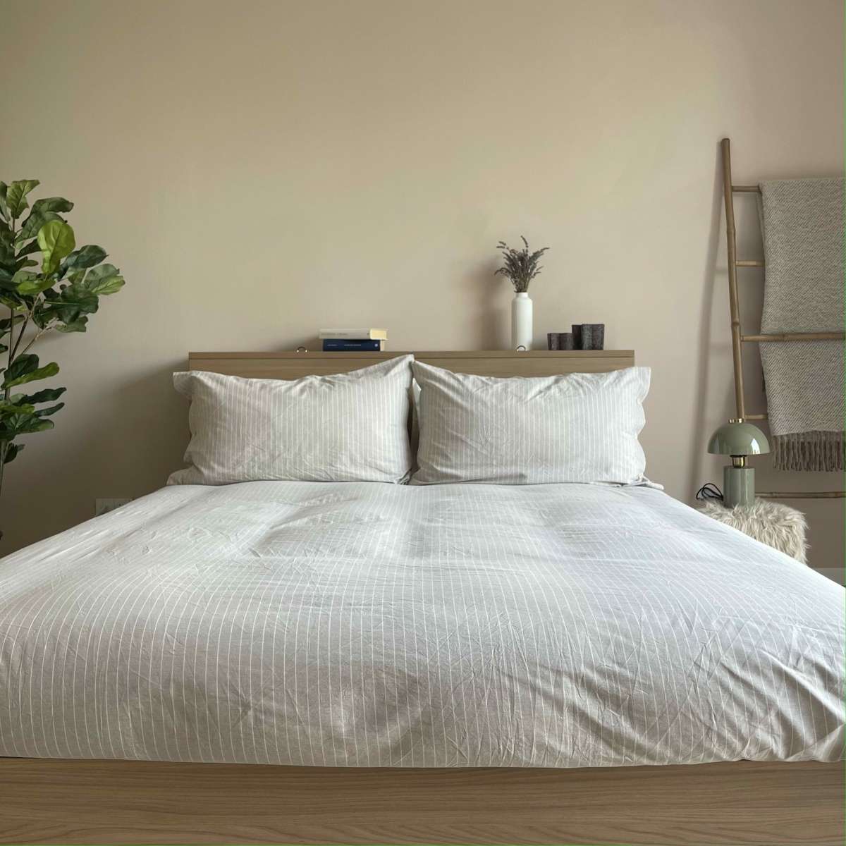Immagine del prodotto Completo Letto Matrimoniale Cleme No Stiro in Cotone Tinto in Filo (5 color | Govina Biancheria per la Casa
