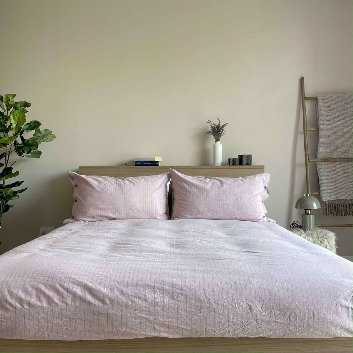 Immagine del prodotto Completo Letto Matrimoniale Cleme No Stiro in Cotone Tinto in Filo (5 color | Govina Biancheria per la Casa