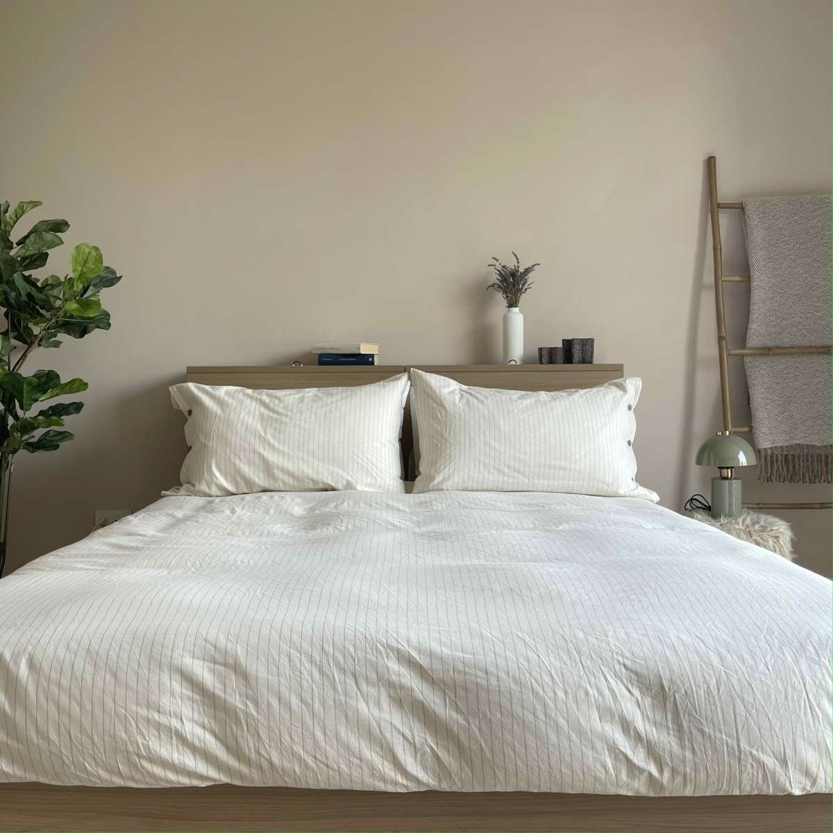 Immagine del prodotto Completo Letto Matrimoniale Cleme No Stiro in Cotone Tinto in Filo (5 color | Govina Biancheria per la Casa
