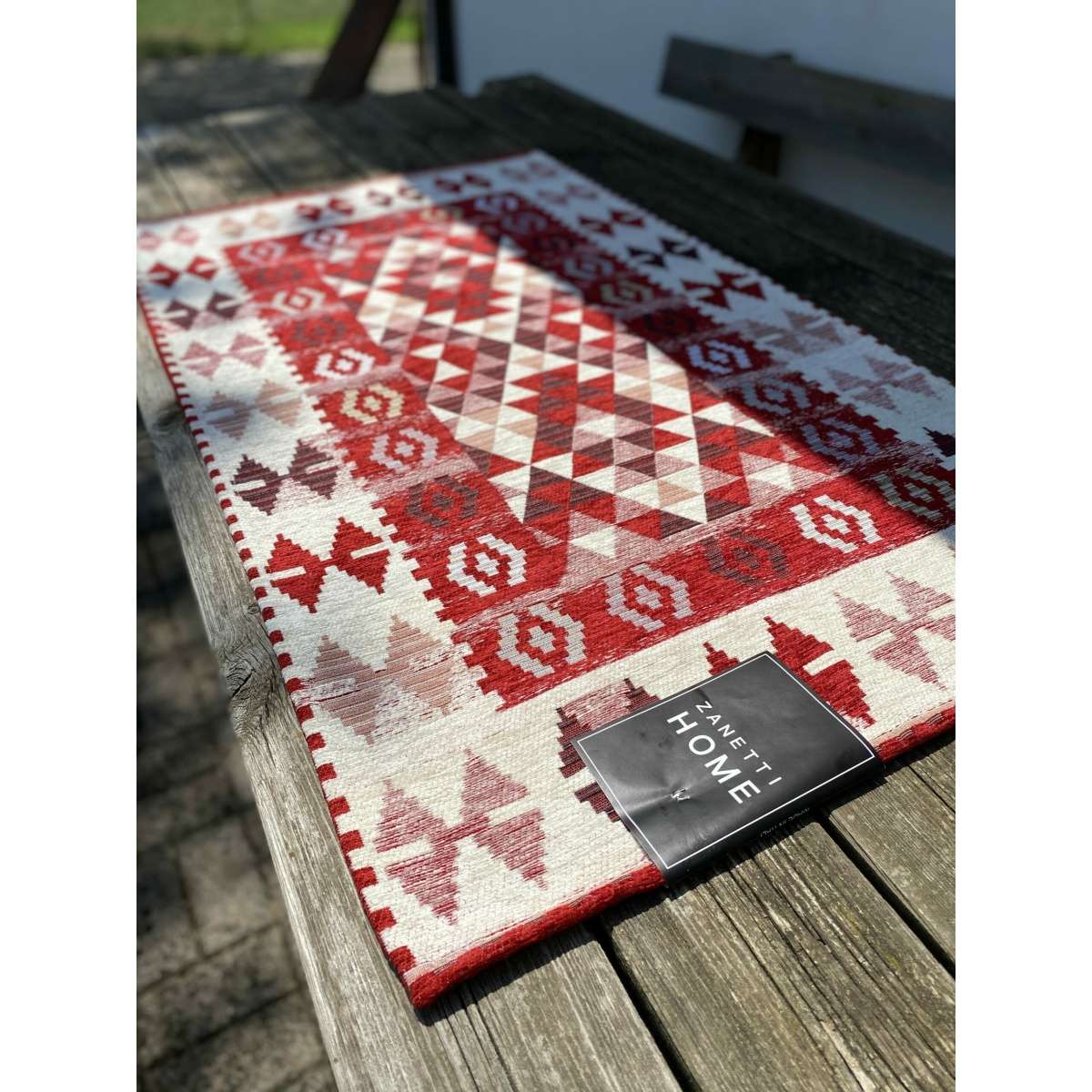 Immagine variante 175x280 cm - Tappeto Kilim Rosso Antiscivolo e Lavabile in Lavatrice | Pietro Zanetti Home