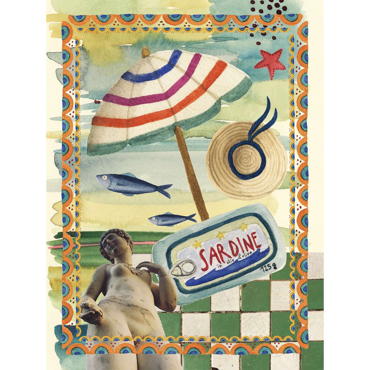 Immagine variante 1 - Strofinaccio in Lino - Collage - 2 Varianti | The NapKing